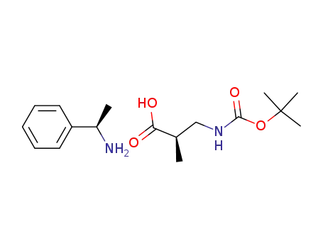 Molecular Structure of 312493-43-9 (Propanoic acid, 3-[[(1,1-dimethylethoxy)carbonyl]amino]-2-methyl-, (2R)-, compd. with (aR)-a-methylbenzenemethanamine (1:1))