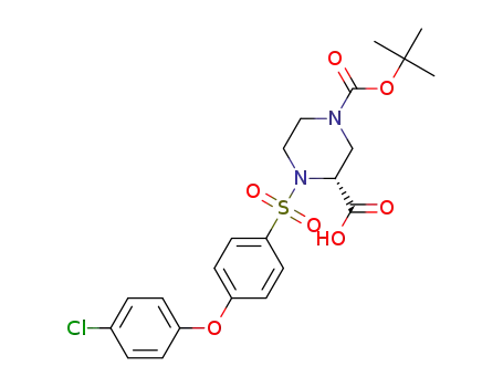 Molecular Structure of 192330-12-4 (1,3-Piperazinedicarboxylic acid,
4-[[4-(4-chlorophenoxy)phenyl]sulfonyl]-, 1-(1,1-dimethylethyl) ester,
(3R)-)