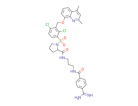 2-Pyrrolidinecarboxamide,N-[3-[[4-(aminoiminomethyl)benzoyl]amino]propyl]-1-[[2,4-dichloro-3-[[(2,4-dimethyl-8-quinolinyl)oxy]methyl]phenyl]sulfonyl]-,(2S)-