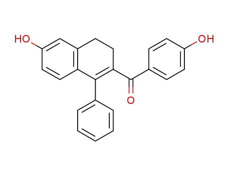 Molecular Structure of 63084-04-8 (Methanone,
(3,4-dihydro-6-hydroxy-1-phenyl-2-naphthalenyl)(4-hydroxyphenyl)-)