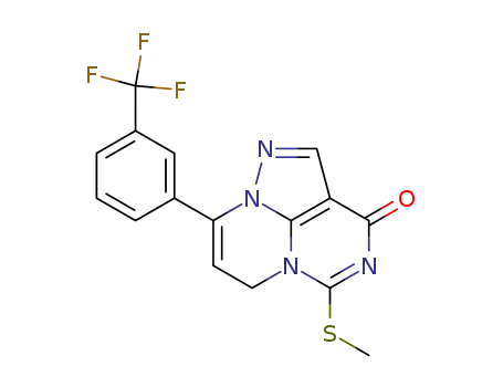 5-(Methylthio)-8-[3-(trifluoromethyl)phenyl]-3H,6H-1,4,5a,8a-tetraazaacenaphthylen-3-one