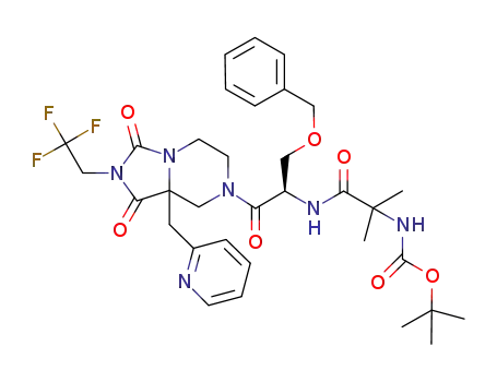 (1-{1(R)-benzyloxymethyl-2-[1,3-dioxo-8a-pyridin-2-ylmethyl-2-(2,2,2-trifluoro-ethyl)-hexahydro-imidazo[1,5-a]pyrazin-7-yl]-2-oxo-ethylcarbamoyl}-1-methyl-ethyl)-carbamic acid tert-butyl ester