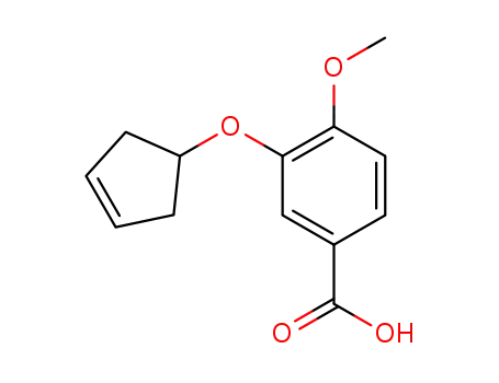 Molecular Structure of 159783-02-5 (Benzoic acid, 3-(3-cyclopenten-1-yloxy)-4-methoxy-)