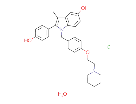 2-(4-Hydroxyphenyl)-3-methyl-1-[4-[2-(1-piperidinyl)ethoxy]benzyl]-1H-indol-5-ol hydrochloride hydrate