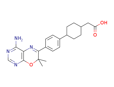 Cyclohexaneacetic acid,4-[4-(4-amino-7,7-dimethyl-7H-pyrimido[4,5-b][1,4]oxazin-6-yl)phenyl]-, trans-