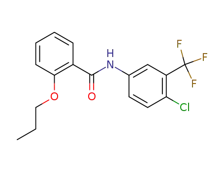 Molecular Structure of 709676-56-2 (N-(4-chloro-3-trifluoromethyl-phenyl)-2-n-propoxybenzamide)