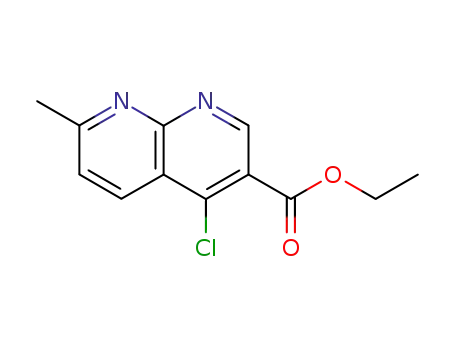 Molecular Structure of 33331-57-6 (1,8-Naphthyridine-3-carboxylic acid, 4-chloro-7-methyl-, ethyl ester)