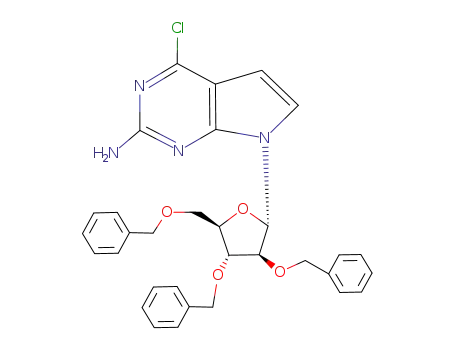 2-Amino-4-chlor-7-(2,3,5-tri-O-benzyl-α-D-arabinofuranosyl)-7H-pyrrolo<2,3-d>pyrimidin