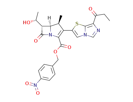 4-nitrobenzyl(1S,5R,6S)-6-((1R)-1-hydroxyethyl)-1-methyl-2-(7-propionylimidazo[5,1-b]thiazol-2-yl)-1-carbapen-2-em-3-carboxylate