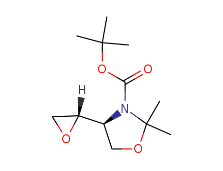 Molecular Structure of 171818-94-3 (3-Oxazolidinecarboxylic acid, 2,2-dimethyl-4-(2S)-oxiranyl-,
1,1-dimethylethyl ester, (4S)-)