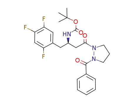 Molecular Structure of 939964-29-1 ((R)-[3-(2-benzoylpyrazolidin-1-yl)-3-oxo-1-(2,4,5-trifluorobenzyl)propyl]carbamic acid tert-butyl ester)