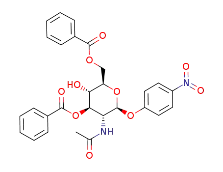 Molecular Structure of 132498-72-7 (4-Nitrophenyl2-acetamido-2-deoxy-3,6-di-O-benzoyl-b-D-galactopyranoside)