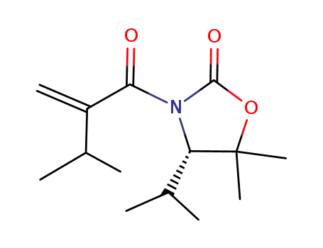 Molecular Structure of 827026-69-7 (2-Oxazolidinone,
5,5-dimethyl-4-(1-methylethyl)-3-(3-methyl-2-methylene-1-oxobutyl)-,
(4S)-)