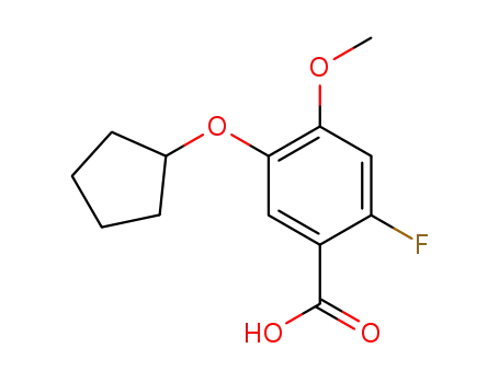 Molecular Structure of 166742-02-5 (3-cyclopentyloxy-6-fluoro-4-methoxybenzoic acid)