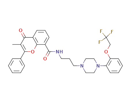 8-<3-{4-[2-(2,2,2-trifluoroethoxy)-phenyl]-1-piperazinyl}propylcarbamoyl>-3-methyl-4-oxo-2-phenyl-4H-1-benzopyran