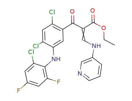 2-[2,4-dichloro-5-(2-chloro-4,6-difluoro-phenylamino)-benzoyl]-3-(pyridin-3-ylamino)-acrylic acid ethyl ester
