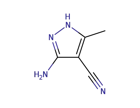 Molecular Structure of 5453-07-6 (3-amino-5-methyl-1H-pyrazole-4-carbonitrile)