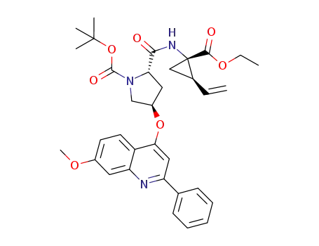 1-Pyrrolidinecarboxylic acid,
2-[[[(1S,2R)-2-ethenyl-1-(ethoxycarbonyl)cyclopropyl]amino]carbonyl]-4-
[(7-methoxy-2-phenyl-4-quinolinyl)oxy]-, 1,1-dimethylethyl ester,
(2S,4R)-