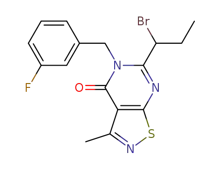 Isothiazolo[5,4-d]pyrimidin-4(5H)-one,
6-(1-bromopropyl)-5-[(3-fluorophenyl)methyl]-3-methyl-