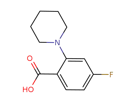 Molecular Structure of 865471-09-6 (4-fluoro-2-(1-piperidinyl)benzoic acid)