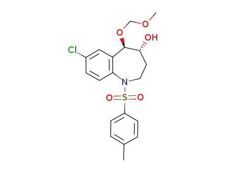 Molecular Structure of 926035-13-4 ((4R,5R)-7-chloro-4-hydroxy-5-methoxymethoxy-1-(p-toluenesulfonyl)-2,3,4,5-tetrahydro-1H-1-benzazepine)