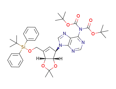 (1R,4R,5S)-9-[3-(tert-butyldiphenylsilyloxymethyl)-4,5-isopropylidenedioxy-2-cyclopenten-1-yl]-N<sup>6</sup>,N<sup>6</sup>-bis(tert-butoxycarbonyl)adenine