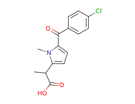 Molecular Structure of 26280-22-8 (5-(p-chlorobenzoyl)-α-methyl-1-methylpyrrole-2-acetic acid)
