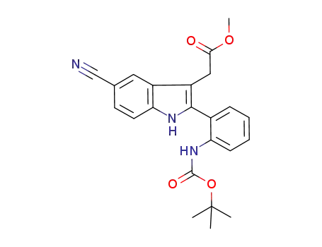 [2-(2-tert-butoxycarbonylaminophenyl)-5-cyano-1H-indol-3-yl]acetic acid methyl ester