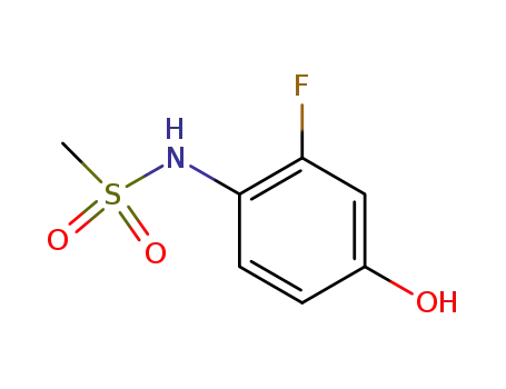 Molecular Structure of 821765-75-7 (Methanesulfonamide, N-(2-fluoro-4-hydroxyphenyl)-)
