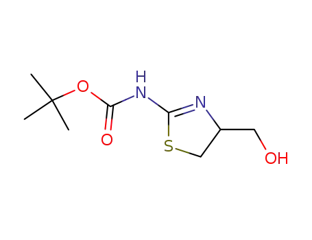 Molecular Structure of 380149-39-3 (Carbamic  acid,  [4,5-dihydro-4-(hydroxymethyl)-2-thiazolyl]-,  1,1-dimethylethyl  ester  (9CI))
