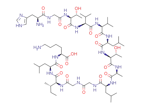 Molecular Structure of 299899-45-9 (L-Lysine,
L-histidylglycyl-L-threonyl-L-valyl-L-valyl-L-leucyl-L-threonyl-L-alanyl-L-leucyl
glycylglycyl-L-isoleucyl-L-leucyl-)