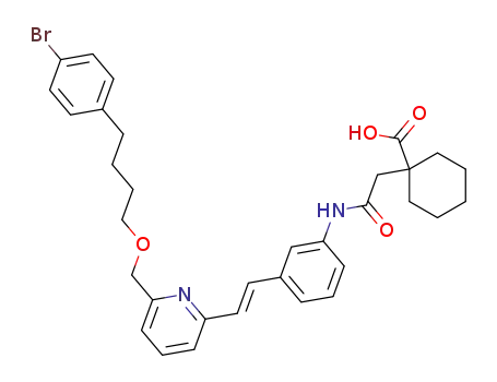 Cyclohexanecarboxylic acid,
1-[2-[[3-[2-[6-[[4-(4-bromophenyl)butoxy]methyl]-2-pyridinyl]ethenyl]phen
yl]amino]-2-oxoethyl]-, (E)-