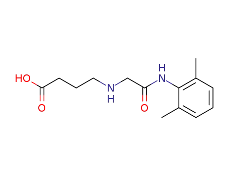 Molecular Structure of 123941-02-6 (4-({2-[(2,6-dimethylphenyl)amino]-2-oxoethyl}amino)butanoic acid)