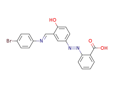 Molecular Structure of 825629-06-9 (Benzoic acid,
2-[(1E)-[3-[(E)-[(4-bromophenyl)imino]methyl]-4-hydroxyphenyl]azo]-)