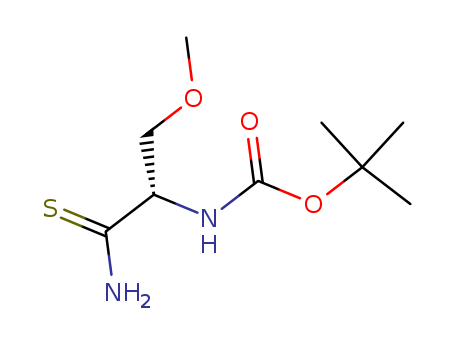 Molecular Structure of 161561-66-6 (Carbamic acid, [2-amino-1-(methoxymethyl)-2-thioxoethyl]-,
1,1-dimethylethyl ester, (S)-)