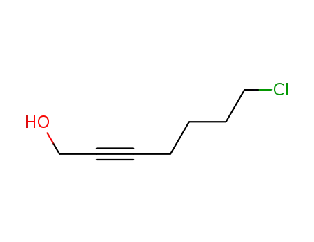Molecular Structure of 1002-50-2 (2-Heptyn-1-ol, 7-chloro-)