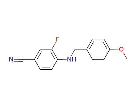 Molecular Structure of 364082-48-4 (Benzonitrile, 3-fluoro-4-[[(4-methoxyphenyl)methyl]amino]-)