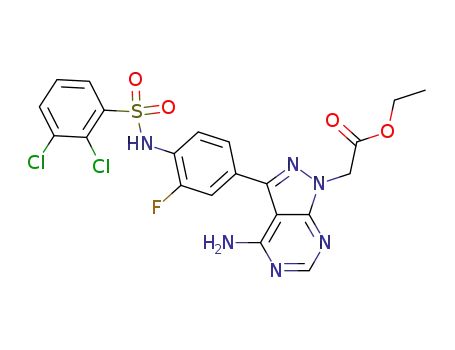 ethyl 2-[4-amino-3-(4-[(2,3-dichlorophenyl)sulfonyl]amino-3-fluorophenyl)-1H-pyrazolo[3,4-d]pyrimidin-1-yl]acetate
