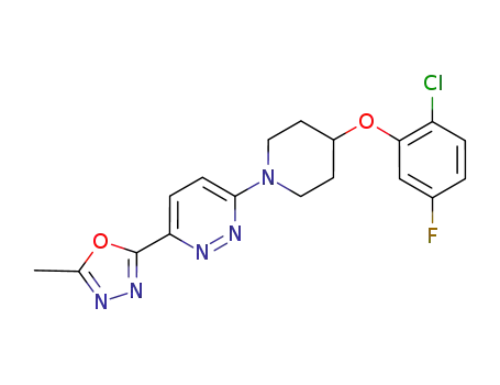 2-(6-(4-(2-Chloro-5-fluorophenoxy)piperidin-1-yl)pyridazin-3-yl)-5-methyl-1,3,4-oxadiazole