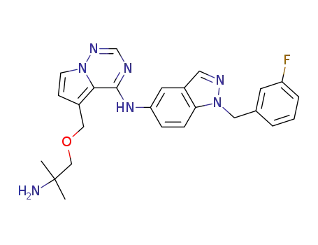 [5-(2-Amino-2-methyl-propoxymethyl)-pyrrolo[2,1-f][1,2,4]triazin-4-yl]-[1-(3-fluoro-benzyl)-1H-indazol-5-yl]-amine