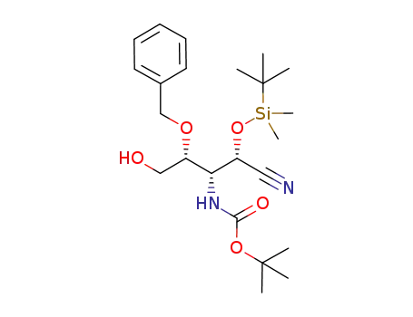 tert-butyl (-)-(1R,2R)-2-benzyloxy-1-[(S)-[tert-butyl(dimethyl)silyloxy](cyano)methyl]-3-hydroxypropylcarbamate