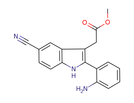 [2-(2-aminophenyl)-5-cyano-1H-indol-3-yl]acetic acid methyl ester