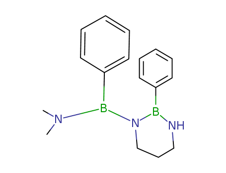 Molecular Structure of 113087-77-7 (Boranamine,
N,N-dimethyl-1-phenyl-1-(tetrahydro-2-phenyl-1,3,2-diazaborin-1(2H)-yl
)-)