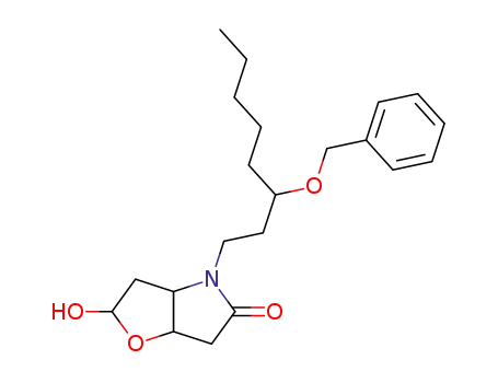 Molecular Structure of 75649-13-7 (4-(3'-Benzyloxy-n-octyl)perhydrofuro[3,2-b]pyrrol-2-ol-5-one)