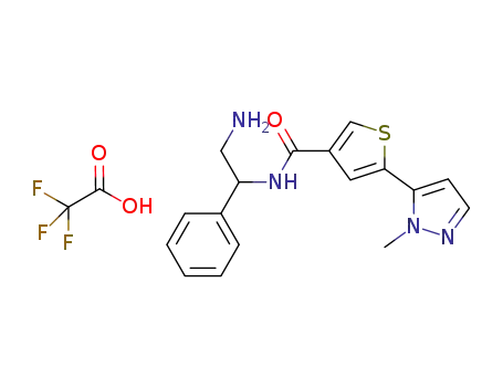 N-(2-amino-1-phenylethyl)-5-(1-methyl-1H-pyrazol-5-yl)-3-thiophenecarboxamide trifluoroacetate