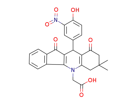 2-(6,7,8,9-tetrahydro-10-(4-hydroxy-3-nitrophenyl)-7,7-dimethyl-9,11-dioxo-10H-indeno[1,2-b]quinolin-5,(11H)-yl)acetic acid