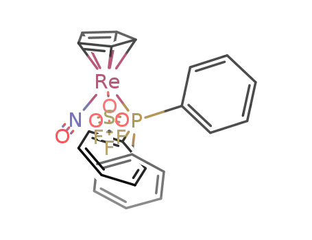 Molecular Structure of 92695-35-7 ((η5-cyclopentadienyl)Re(NO)(P(C6H5)3)(CF3SO3))