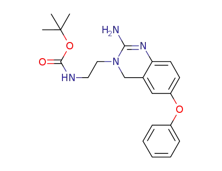 Molecular Structure of 876761-10-3 (Carbamic acid, [2-(2-amino-6-phenoxy-3(4H)-quinazolinyl)ethyl]-,
1,1-dimethylethyl ester)