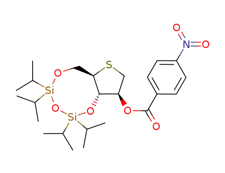 Molecular Structure of 1030358-69-0 (1,4-anhydro-2-O-(p-nitrobenzoyl)-3,5-O-(1,1,3,3-tetraisopropyldisiloxane-1,3-diyl)-4-thio-D-arabitol)