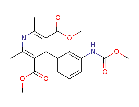 Molecular Structure of 182621-23-4 (1,4-Dihydro-4-[3-[(methoxycarbonyl)amino]phenyl]-2,6-dimethyl-3,5-pyridinedicarboxylic acid, dimethyl ester)